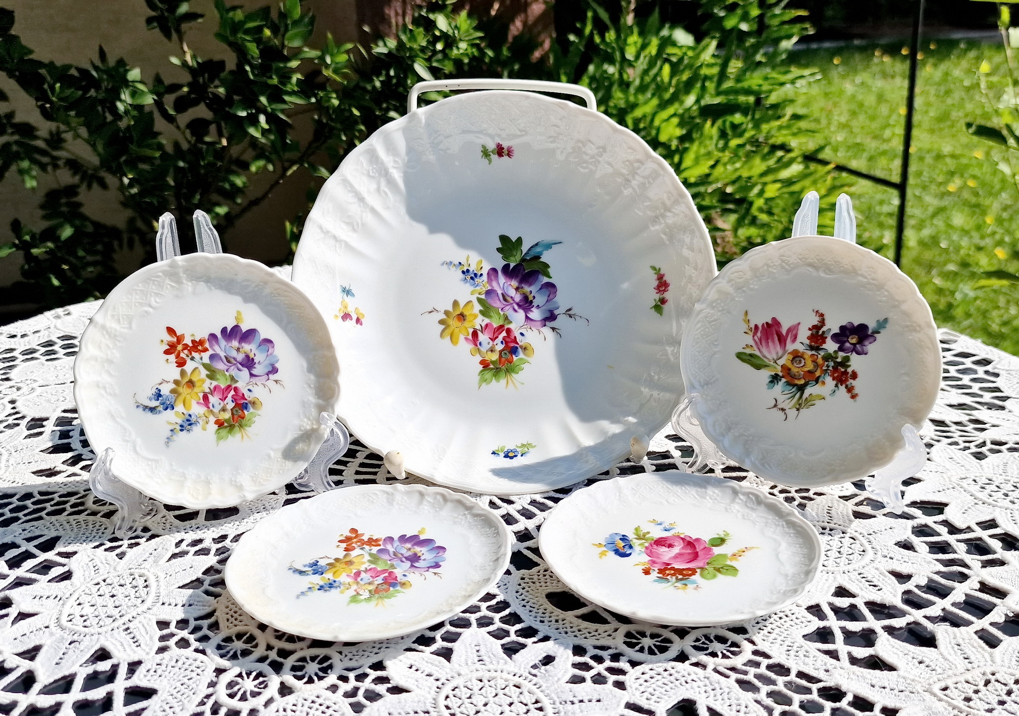 Vintage Kaiser Porcelain Fruit Set – Residenz Pattern – Dessert